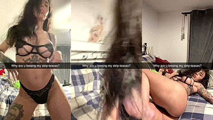 Alex Mucci dancing in a sex black lingerie