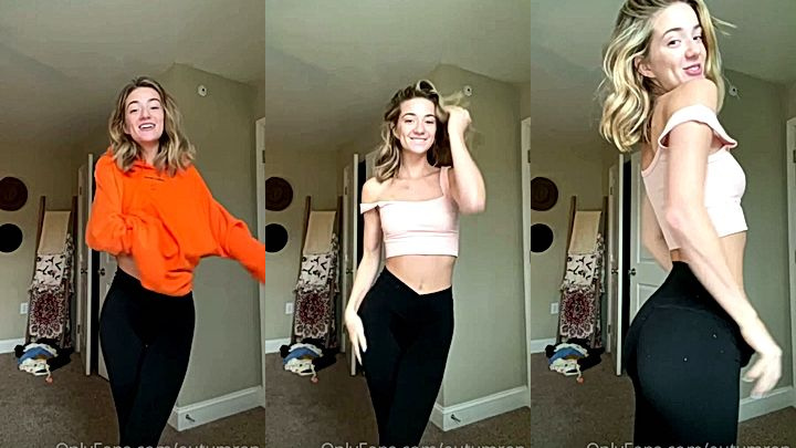 Autumren stripped her to show off her small ass