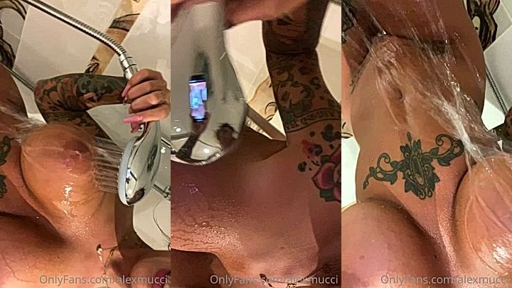 Alex Mucci nudes in the shower washing her big tits