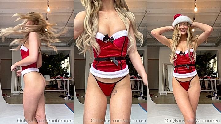 Autumren in a sexy christmas custume