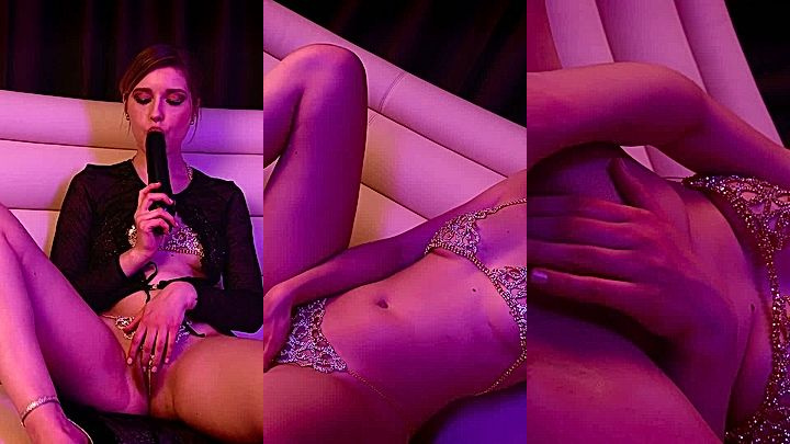 Freya Mayer sucking a huge dildo and playing with her pussy in newly leaked sex tape