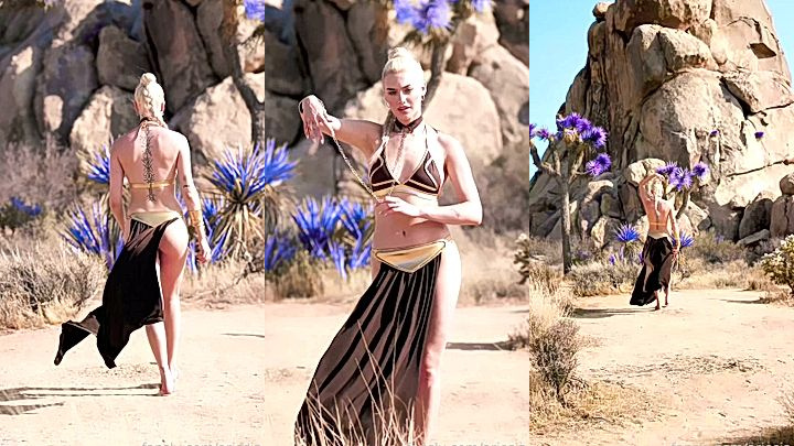 blonde model in a sexy lingerie posing with her small ass in Ari Baby leaked video