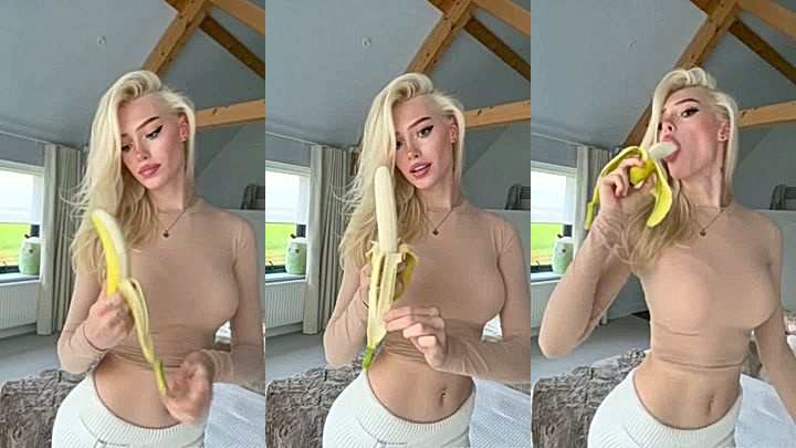 sexy onlyfans model Ari Baby sucking on a banana