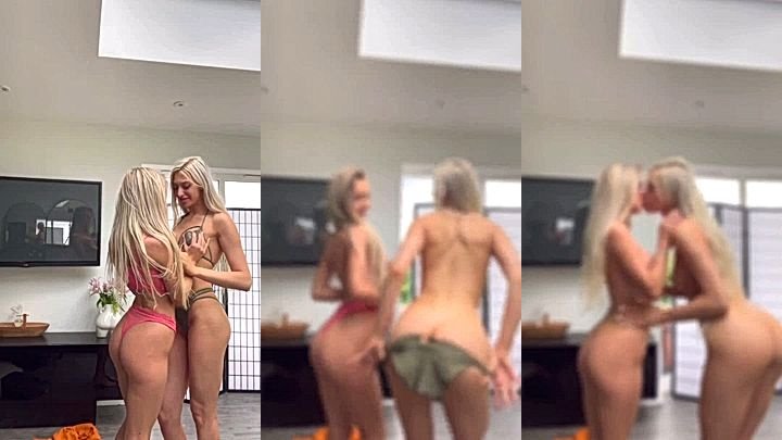 2 sexy model strippng and shaking ass in Ari Baby onlyfans video