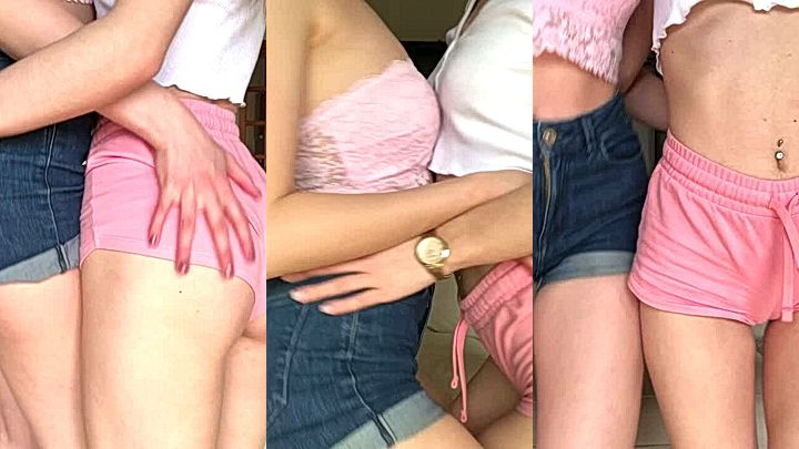 2 models teasing with their small ass and playing in Freya Mayer leaked video