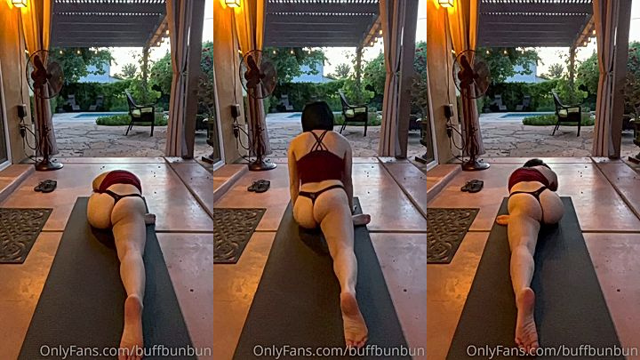 sexy Womanwearingred doing yoga in a lingerie onlyfans leaked video