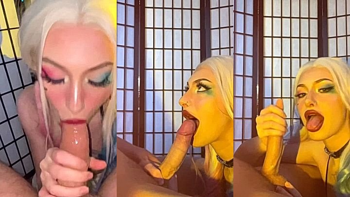 Ari Baby sucking a fat dick on camera