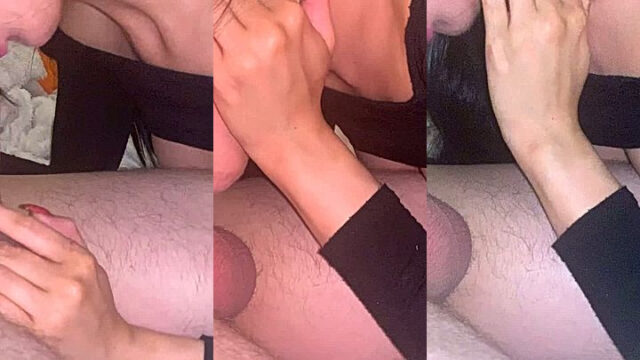 Ari Baby giving deep throat blowjob