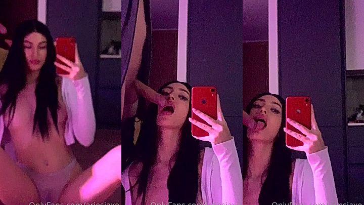 Ari Baby taking a selfie while giving a blowjob