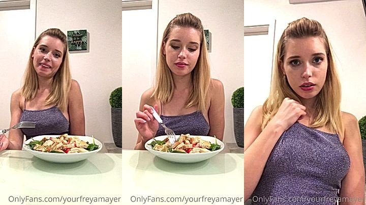 onlyfans Freya Mayer eating and sucking her finger in leaked video