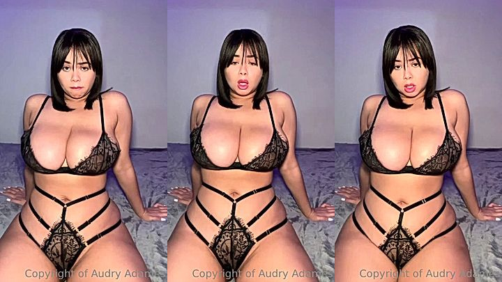 onlyfans AudryAdames shaking her big tits in a sexy black lingerie