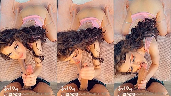 Ariana Mumtaz giving a handjob on camera in onlyfans leaked video