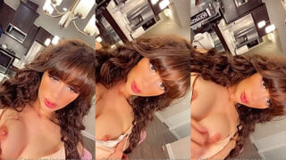 Ariana Mumtaz taking selfie showing off her tits on cameara