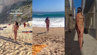 Giulia Rosa playing on the beach in newly leaked video