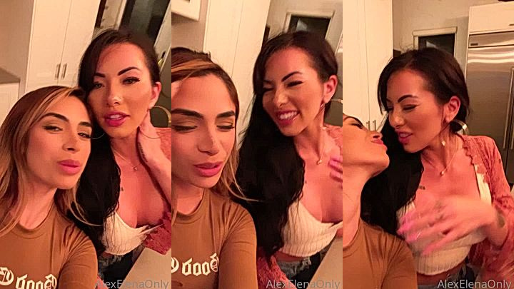 2 sexy model taking a selfie in a sexy lingerie Alex Elena onlyfans video