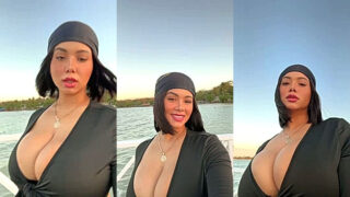 AudryAdames taking a selfie with her ig tits bouncing on camera