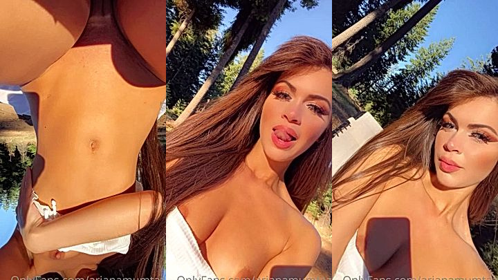 nude Ariana Mumtaz taking a selfie showing off her small tits and small ass