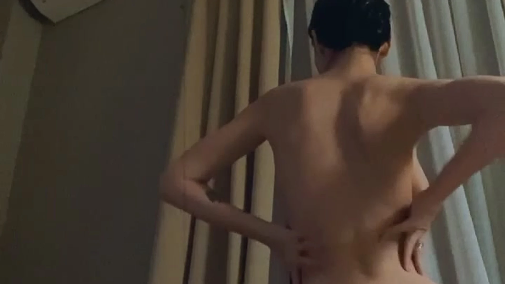 nude Irena Ortega showing her small ass on camera
