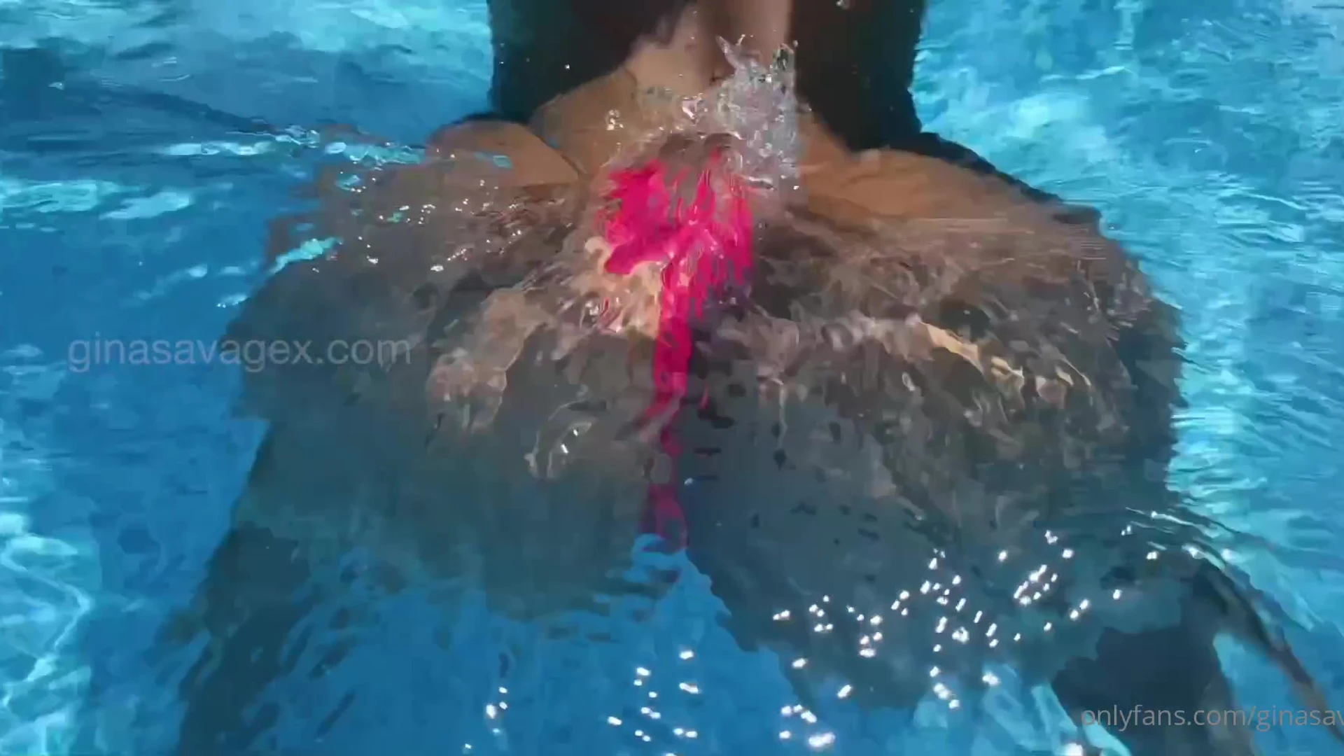 Ginasavagex inside the pool showing off her big ass