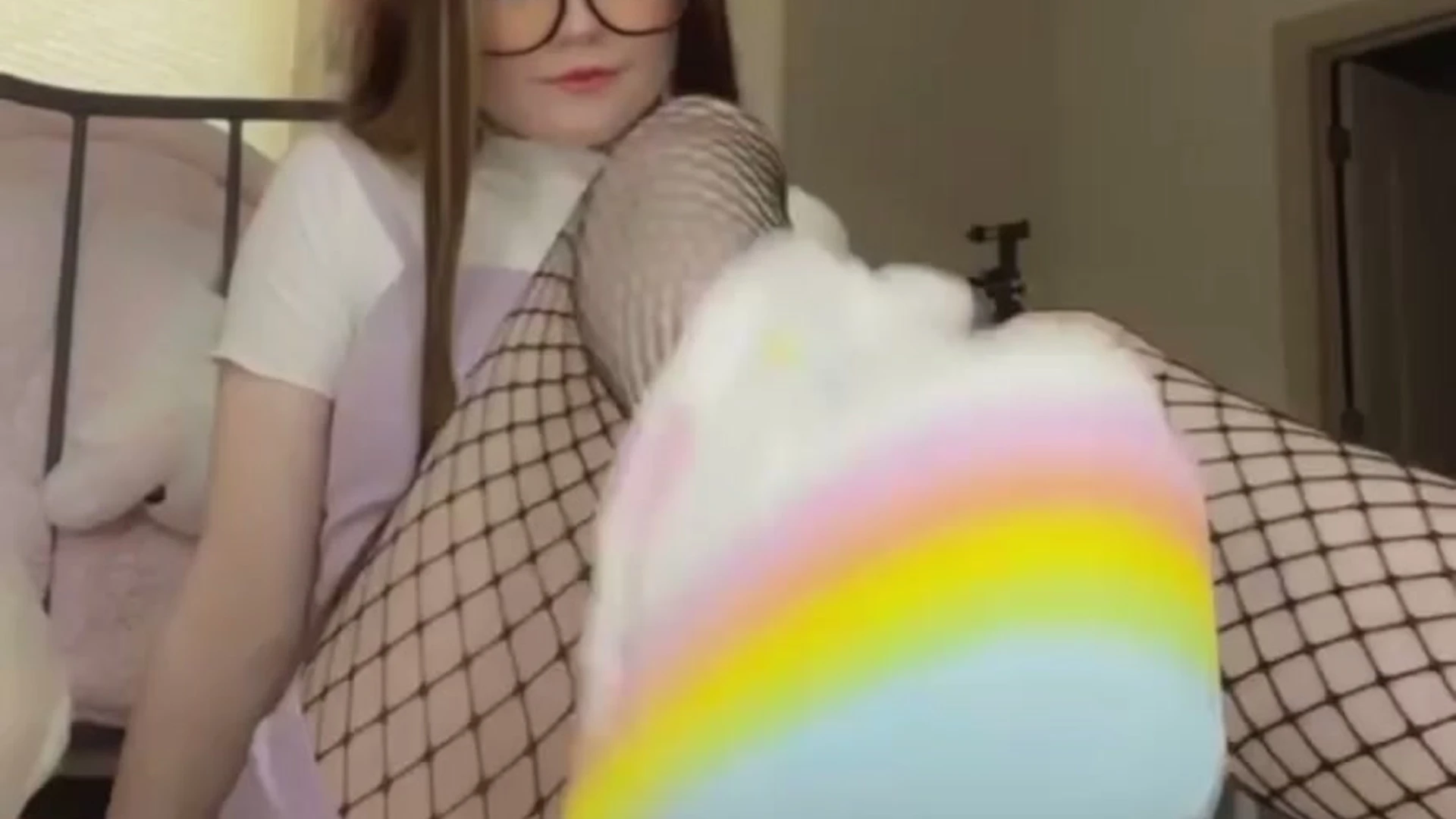 sexy Strawbeariemilkk removing her shoe showing off her feet