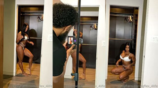 onlyfans Qimmah Russo posing for a photoshoot in a sexy lingerie