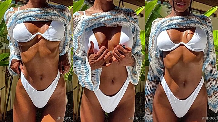 onlyfans Anna Celeste wearing a sexy white lingerie