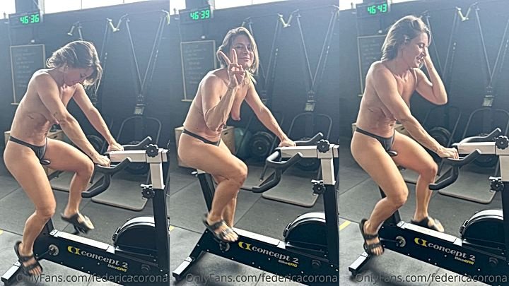 onlyfans federicacorona riding an exercise bike naked in leaked video