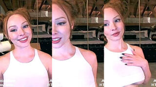 onlyfans Austin White doing a livestream with her big tits popping out of her top