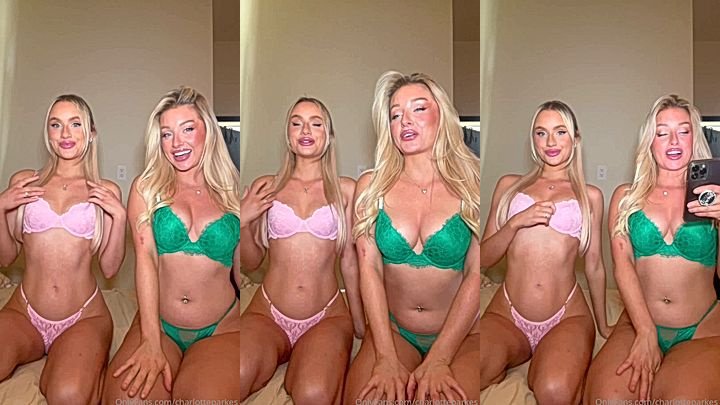 2 sexy lingerie talking on camera in Charlotte Parkes leaked video
