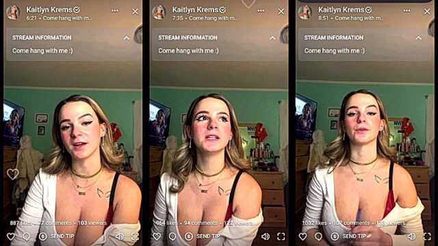 Kaitlyn Krems hanging out with fans on newly leaked onlyfans video