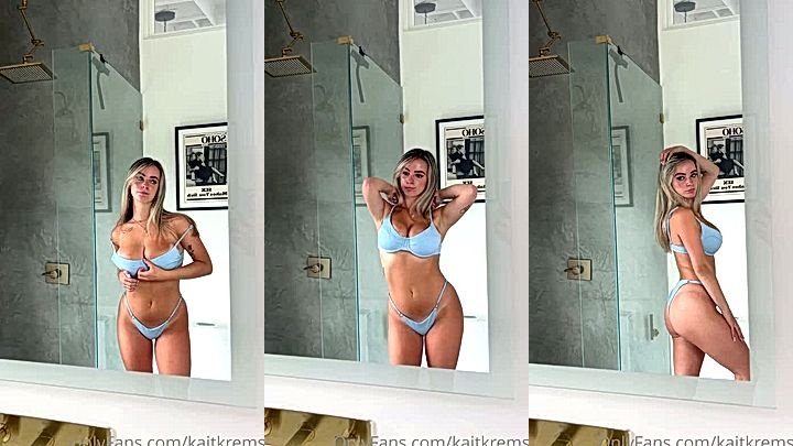 Kaitlyn Krems in a blue sexy lingerie leaked solo video