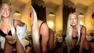 sexy Charlotte Parkes playing on camera in black lingerie