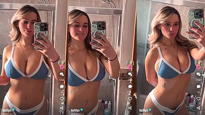 onlyfans leaked video of Kaitlyn Krems taking a selfie wearing a sexy lingerie