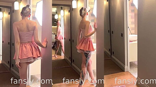sexy Baby Riley taking off her panties on camera