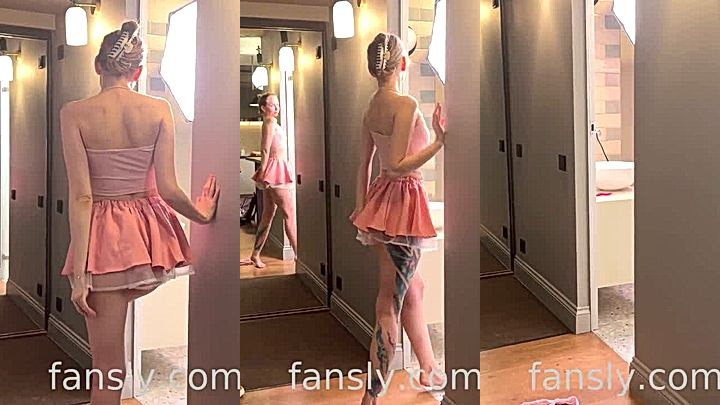 sexy Baby Riley taking off her panties on camera