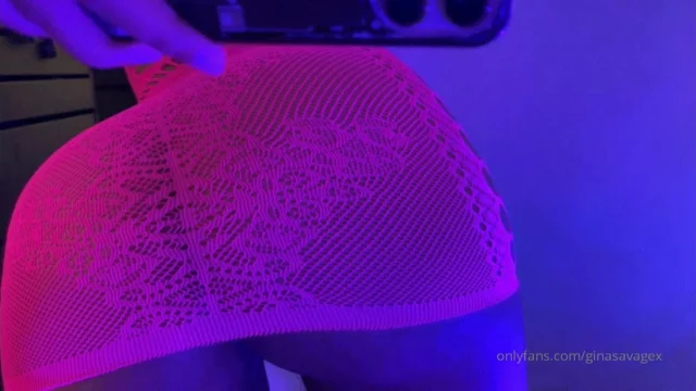 Ginasavagex wearing a net mini skirt showing off her big ass