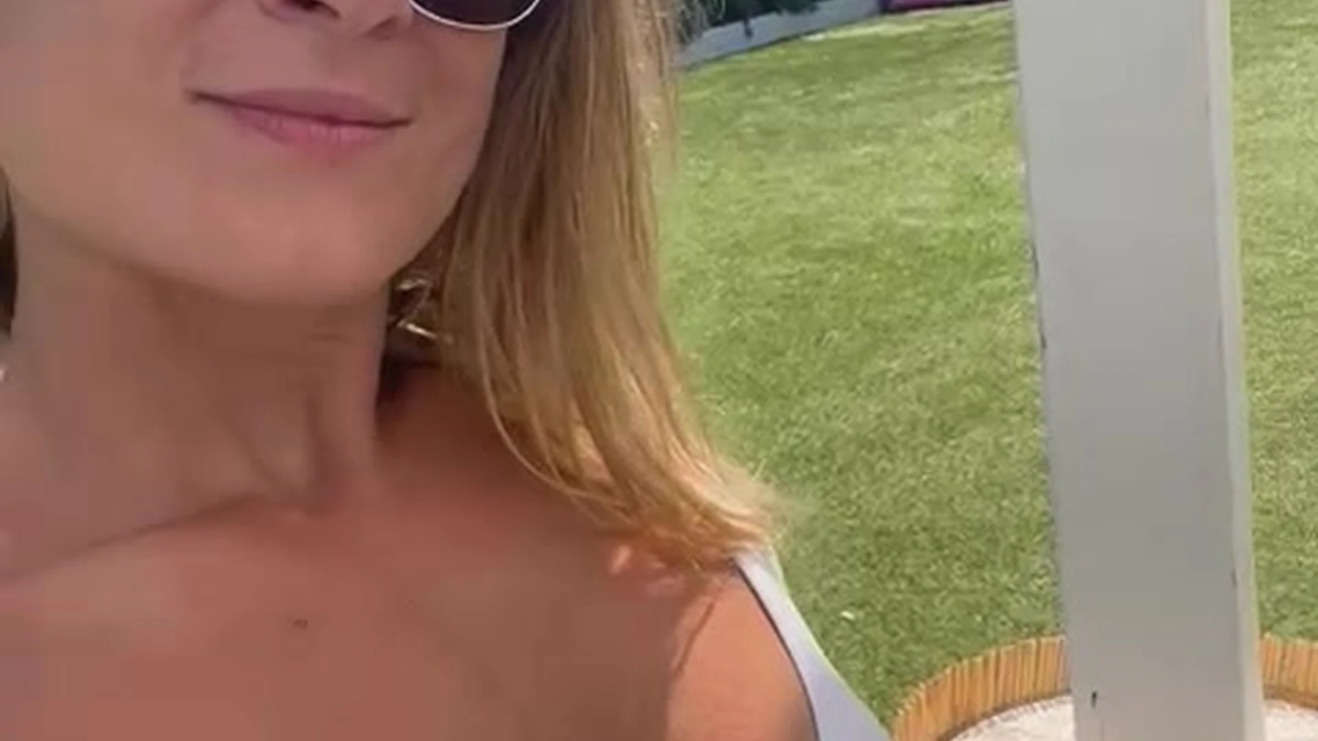 sexy federicacorona taking a selfie outdoor in a lingerie